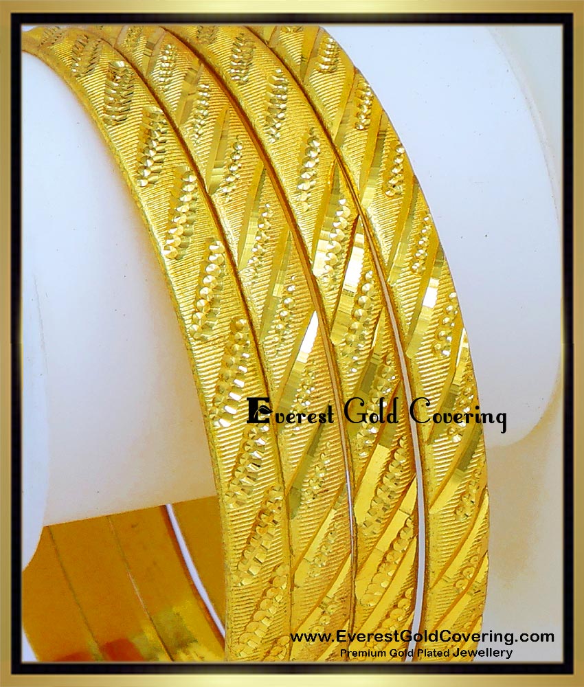 Traditional Gold Plated Daily Use 4 Bangles Set Online gold plated traditional 4 bangles set