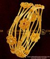 BNG050 - 2.4 Size Latest Collection Bridal Wear Flower Design Multi Stone Imitation Bangles Online