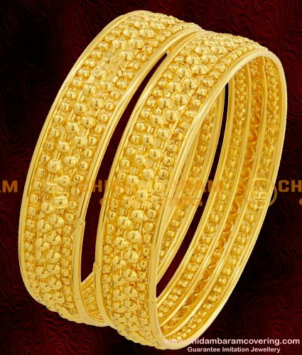 BNG072 - 2.8 Size Beautiful Gold Beads Bangles Designs Indian Bridal Bangles Collection Online
