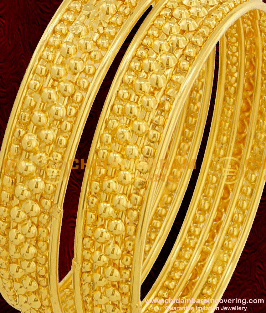 BNG072 - 2.6 Size Beautiful Gold Beads Bangles Designs Indian Bridal Bangles Collection Online
