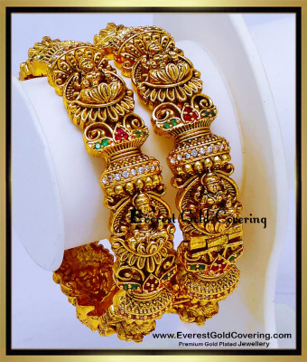 BNG1011 -2.4 Premium Quality Antique Lakshmi Motifs Bangles Design