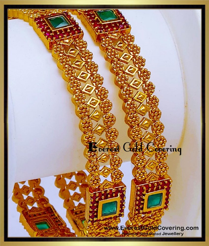light weight modern antique gold bangles designs