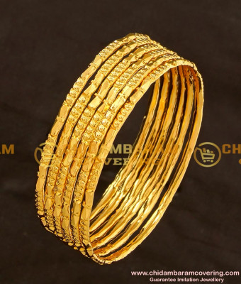 BNG110 - 2.8 Size One Gram Gold Daily Wear 6 Pcs Bangles Imitation Bangle Online