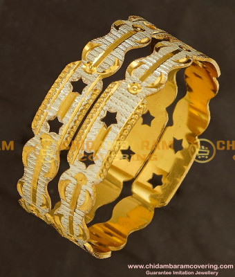 BNG148 - 2.8 Size Trendy White Gold Design Non Guarantee Bangles for Women 
