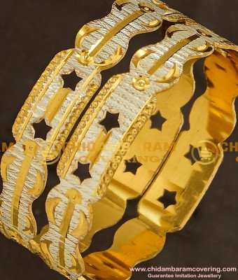 BNG148 - 2.8 Size Trendy White Gold Design Non Guarantee Bangles for Women 