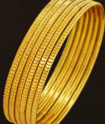 Bng208 - 2.4 Size 6 Pieces Latest Daily Wear Gold Design Thin Bangles Indian Artificial Bangles Set Online