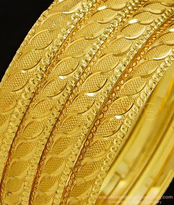 BNG294 - 2.10 Size Daily Wear Handcrafted Designer Broad 4 Bangles Set Best for Women