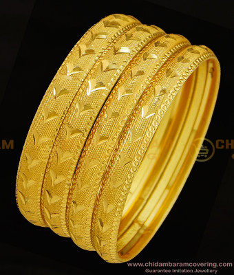 BNG312 - 2.8 Size Traditional Fancy Designer Casual Hand Work Self Cutting Design Daily Wear 4 Bangles Set 