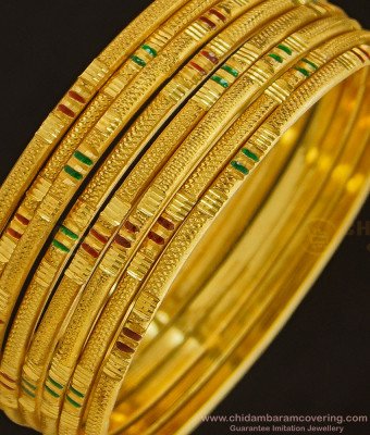 BNG342 - 2.4 Size Trendy Casual Daily Wear Enamel Thin Bangles Set Of 8 Bangles for Women