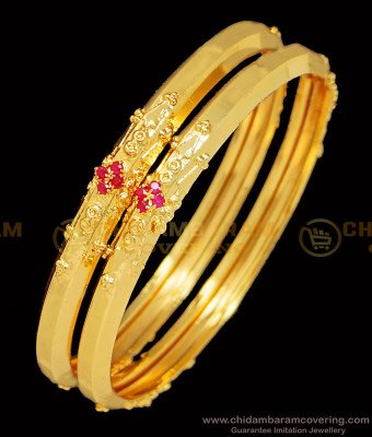 BNG402 - 2.8 Size New One Gram Gold Stone Bangles Design Indian Bangles Set for Women