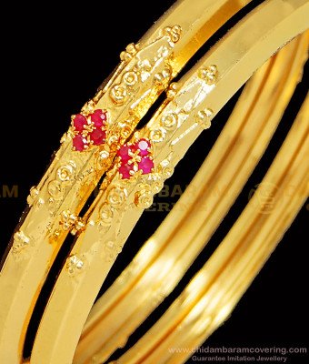 BNG402 - 2.8 Size New One Gram Gold Stone Bangles Design Indian Bangles Set for Women