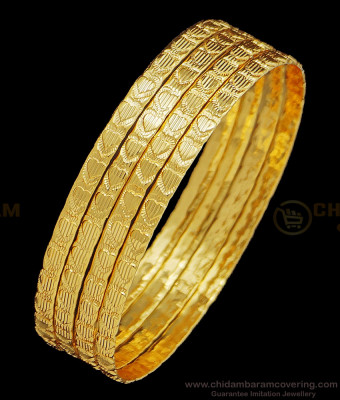 BNG410 - 2.8 Size Latest Heart Design Light Weight Bangles 4 Pcs Set Daily Wear Collection Online