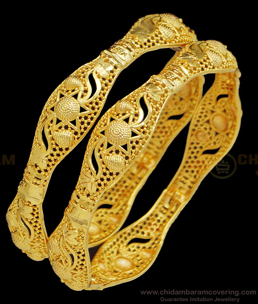 Buy Real Gold Design One Gram Gold Designer Bangles for Wedding