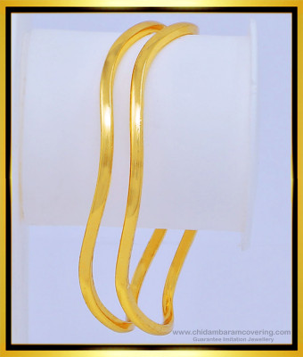 Bng420 - 2.8 Size Latest Impon Thin Bangles Unique Curvy Shape Bangles 1 Gram Gold Jewellery Online 