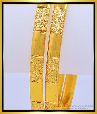 BNG422 - 2.8 Size New Pattern 1 Gram Gold Designer Plain Bangles for Female 