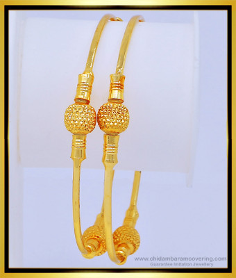 BNG424 - 2.10 Size Latest Design Daily Use Gold Ball Kambi Bangles Set for Women