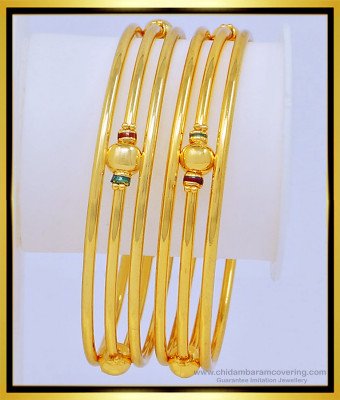 BNG426 - 2.8 Size New Model 3 Line Kambi Valayal Enamel Bangles Design Online