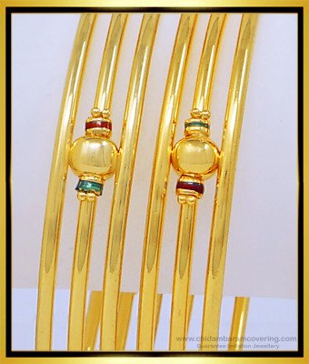 BNG426 - 2.8 Size New Model 3 Line Kambi Valayal Enamel Bangles Design Online