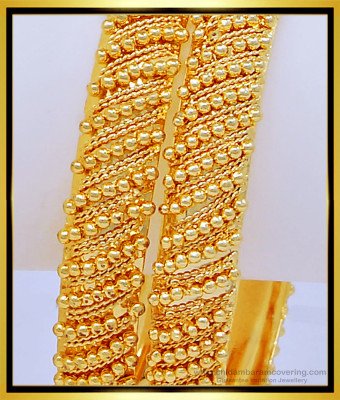BNG429 - 2.8 Size Special Gold Design Golden Beads 1 Gram Guarantee Bangles for Wedding