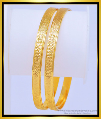 BNG458 - 2.8 Unique Glitter Design Pure Gold Plated Daily Wear Low Price Bangles Online 