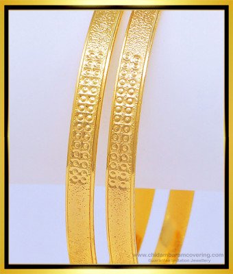 BNG458 - 2.8 Unique Glitter Design Pure Gold Plated Daily Wear Low Price Bangles Online 