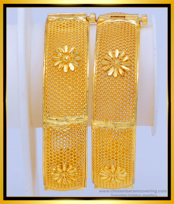 BNG483 - 2.8 Size Beautiful Bridal Gold Look Designer Screw Bangle Design for Wedding 