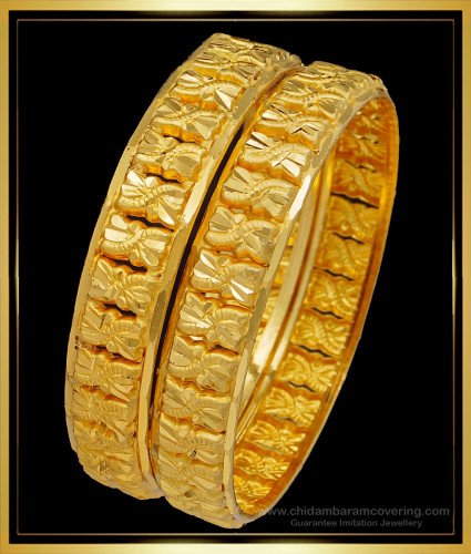 BNG497 - 2.6 Size South Indian Gold Pattern Bangles Indian Wedding Bangles Buy Online