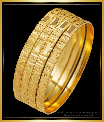 BNG500 - 2.6 Size Beautiful Indian Bridal Gold Bangles Design for Ladies 