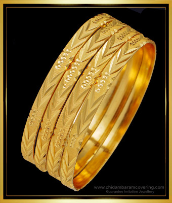 BNG503 - 2.8 Size South Indian Gold Pattern Bangles Design Imitation Jewellery Online