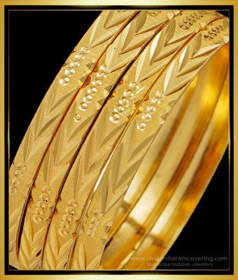 BNG503 - 2.8 Size South Indian Gold Pattern Bangles Design Imitation Jewellery Online
