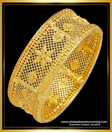 BNG514 - 2.6 Size Gold Bangle Design Single Kada Bangle One Gram Gold Jewellery Online 