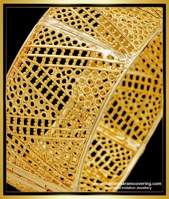 BNG523 -2.8 Size Latest Gold Kada Bangle Design Screw Type Single Broad Bangle for Wedding  