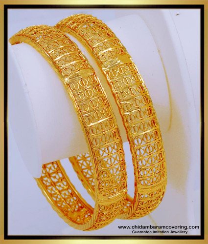 BNG585 - 2.4 Size Latest Bridal Wear Gold Bangles Design 1 Gram Gold Bangles Online