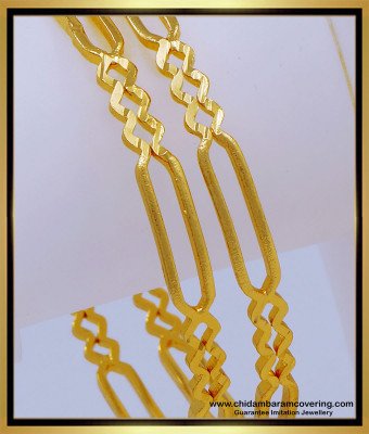 BNG590 - 2.8 Size Simple Daily Use Light Weight 1 Gram Gold Bangles Designs Buy Online