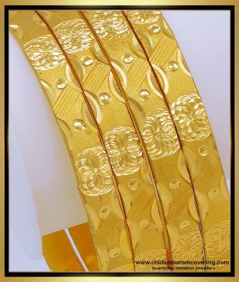 BNG631 - 2.8 Size New Model Bangles Design Daily Use Gold Plated Bangles Online Shopping 
