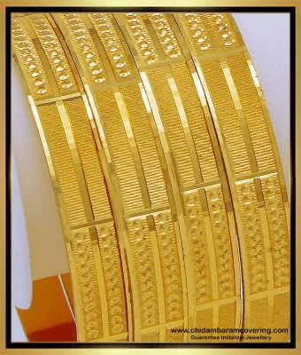 BNG638 - 2.10 Size New Model Bridal Wear Gold Design Gold Plated Bangles Set 