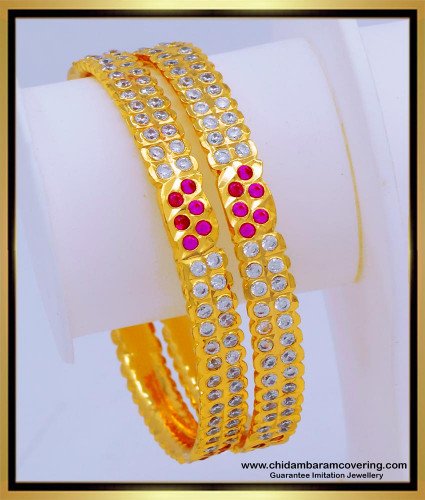 BNG652 - 2.6 Attractive Impon Jewellery Stone Bangles for Women 