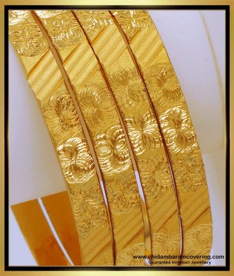 BNG655 - 2.8 Size Latest Plain Gold Bangles Design for Women 