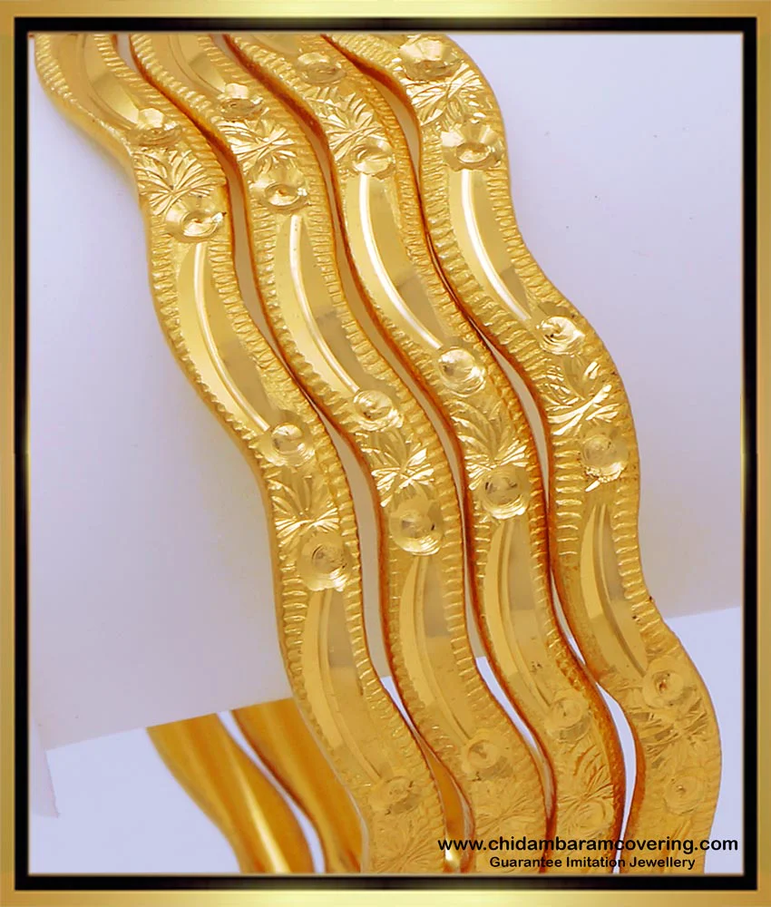 Buy Simple Plain Gold Bangles Designs for Daily Use