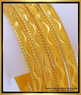 BNG660 - 2.8 Size Best Quality Gold Covering Bangles Design for Regular Use