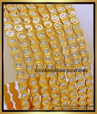 BNG673 - 2.8 Size Bridal Wear White Gold Bangles Design Set Online