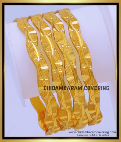 BNG704 - 2.6 Size South Indian Daily Use Gold Plated Bangles Online