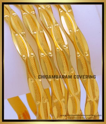 BNG705 - 2.4 Size Gold Bangles Design Gold Plated Bangles for Daily Use