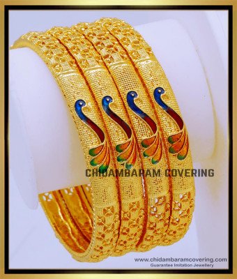 BNG711 - 2.8 Size Beautiful Peacock Design One Gram Gold Online 