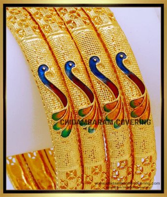 BNG711 - 2.8 Size Beautiful Peacock Design One Gram Gold Online 