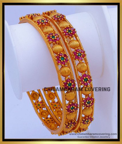 BNG722 -2.10 Size First Quality Temple Jewellery Bangles Design Online