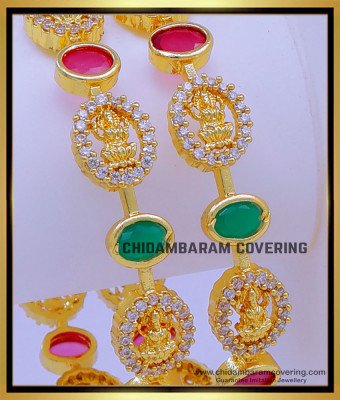 BNG732 - 2.8 Size Traditional Lakshmi Design Multi Stone Bangles Online
