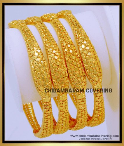 BNG737 - 2.10 Size Latest Designer Artificial Gold Bangles Set for Ladies