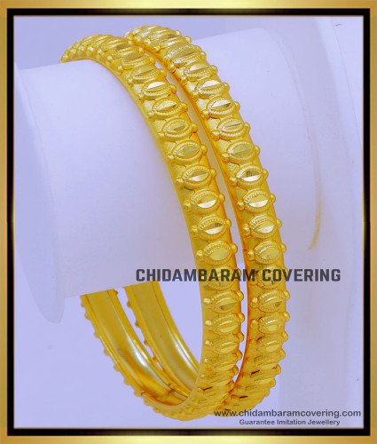 BNG742 - 2.8 Size Gold Design Daily Use 2 Gram Gold Bangles Designs Online