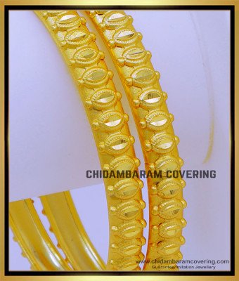 BNG742 - 2.6 Size Gold Design Daily Use 2 Gram Gold Bangles Designs Online
